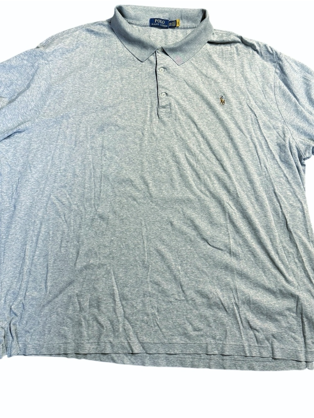 Ralph Lauren Men’s Heather Light Blue Polo Shirt - Picture 2 of 5